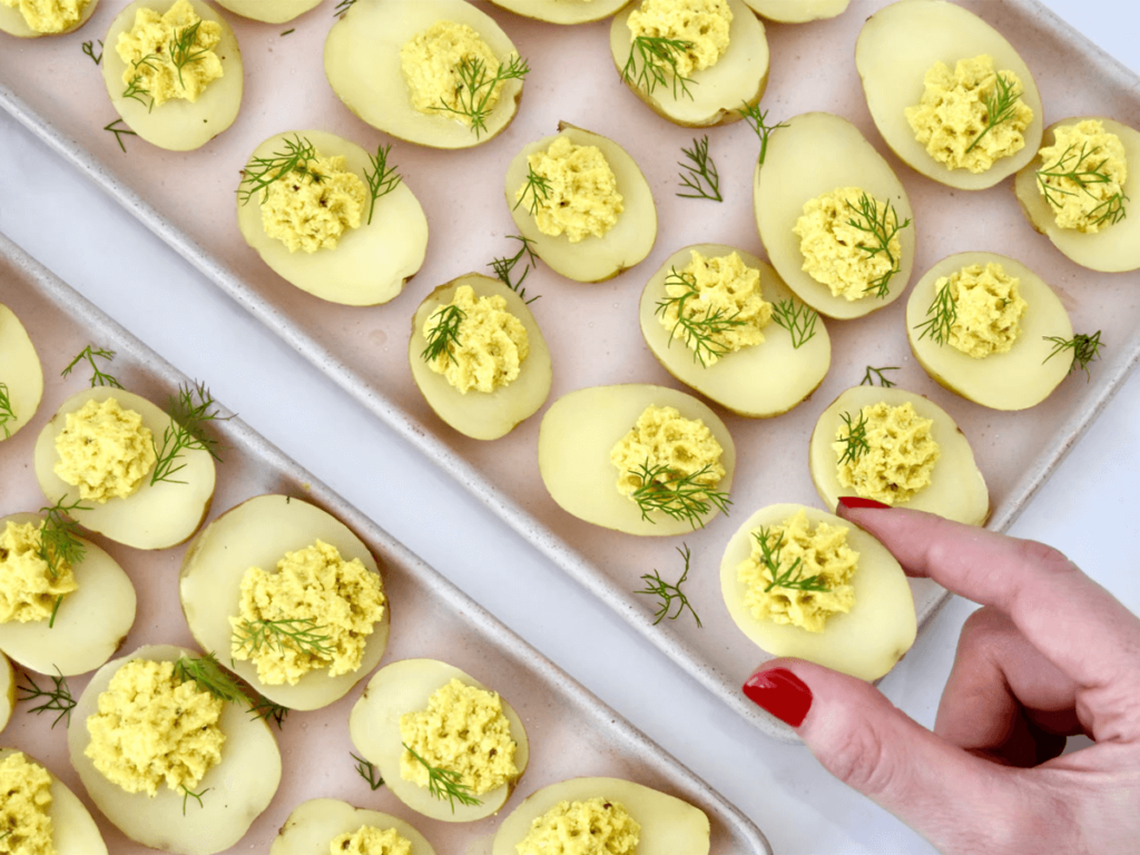 Vegan deviled eggs