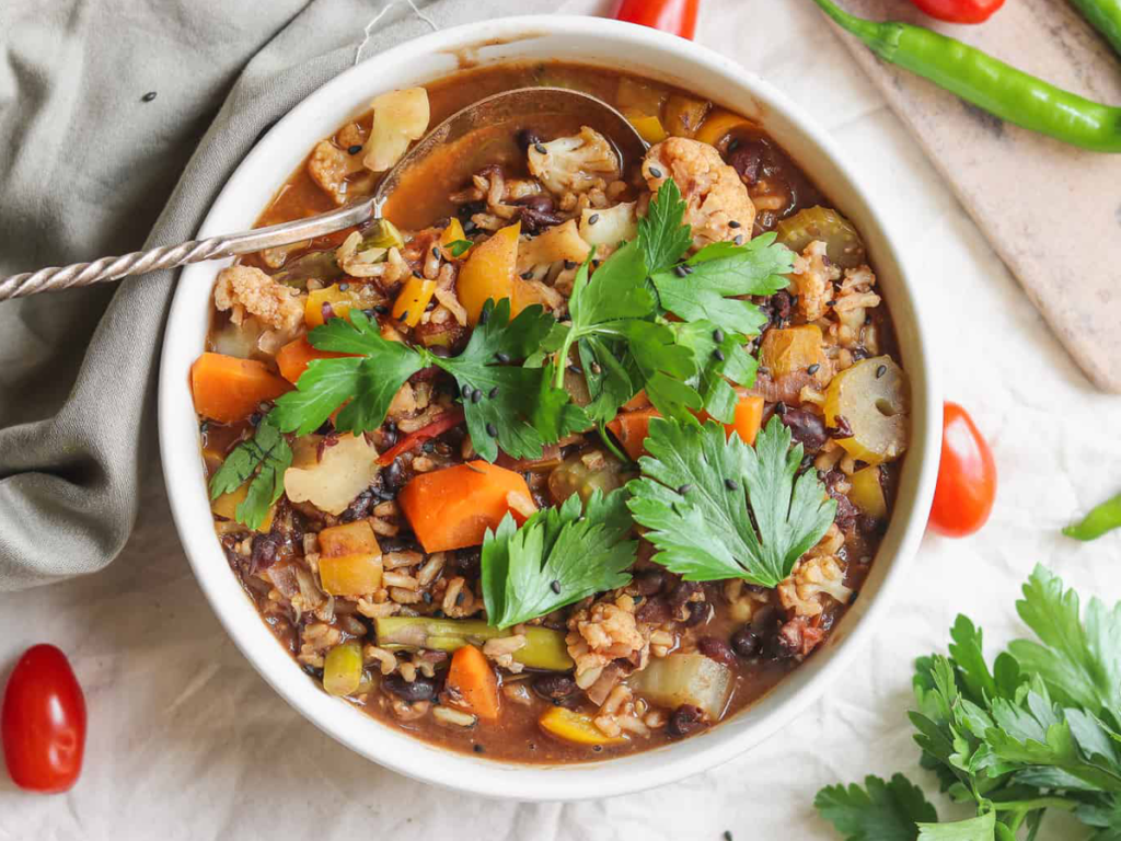 Vegetable rice soup