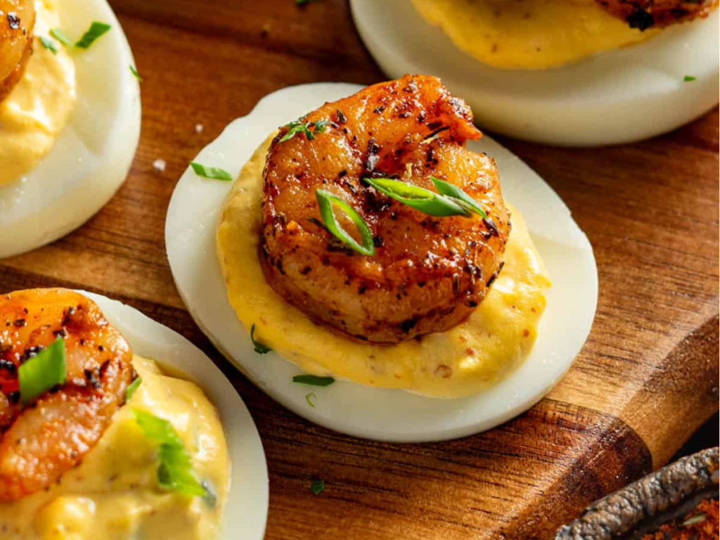 Shrimp deviled eggs