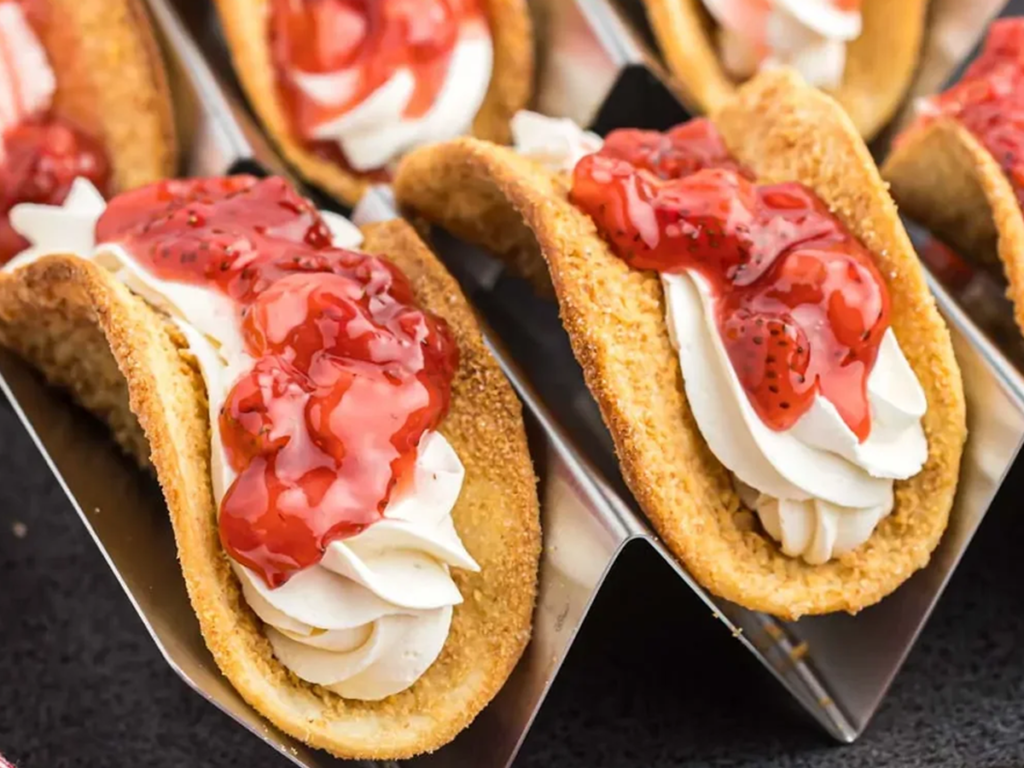 Strawberry cheesecake tacos