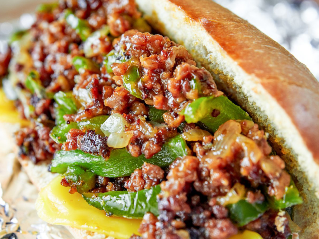 Ground beef philly cheesesteak